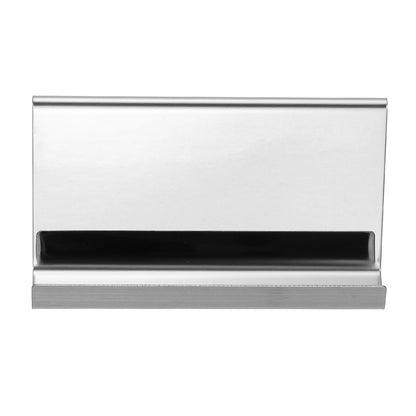PATIKIL Business Card Holder for Desk, 3Pcs Business Card Holders Stainless Steel Card Stand Organizer Cards Display for Office Exhibition, Silver Tone
