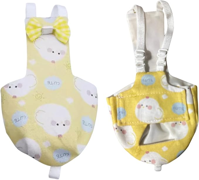 Bird Diaper Protective Parrot Nappy - 4 Pack, Reusable Flight Suit with Waterproof Inner Layer, Adjustable Shoulder Straps, Washable Cute Urine Wet Suit for Parakeet Conure (2XL)