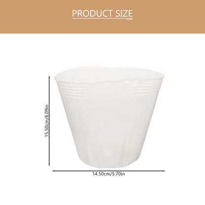 Yardenfun Clear Plastic Plant Pot Liners with Drainage Holes 6.10X5.70X4.52 Inches Set of 10 Nursery Pot Inserts for Garden Balcony Home Planting