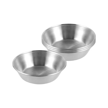 ZGWANSUI Stainless Steel Dipping Sauce Dish, Individual Sauce Bowls Saucers, Small Metal Ramekins, Little Seasoning Bowls, Soy Dishes for Sushi Salad Dressing Side Dish, 4 Pack 5.3oz