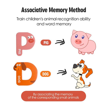 JCREN Jumbo Magnetic Letters Animals Alphabet Toys,Fridge Magnets Stick Large ABC Alphabet Uppercase Toy Set Preschool Learning Spelling Refrigerator Gift for 3 4 5 Year Old Toddler Kids Boys Girls