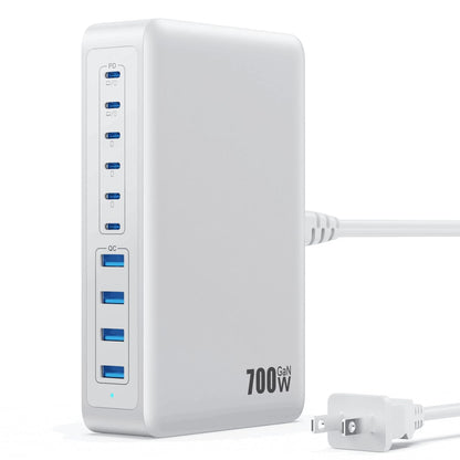 USB C Charger 200W USB C Charger Block,Upgraded GaN III 8-Port Fast Charging Station Hub,PD 65W Laptop Charging Adapter Compatible with MacBook Pro/Air,DELL,Steam Deck,iPhone 16/15/14,Galaxy S23/22