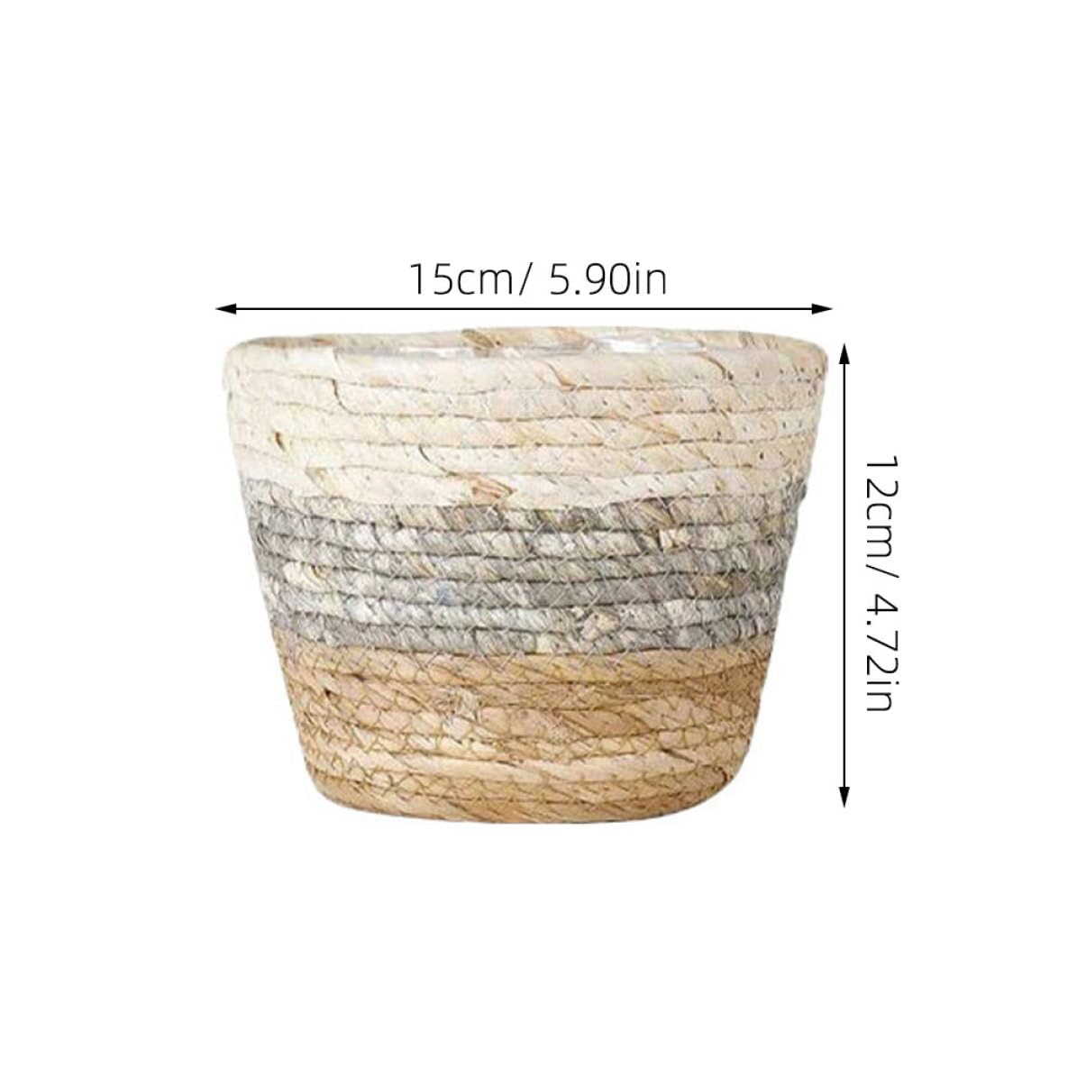 UKCOCO 2Pcs Multi Purpose Woven Flower Seagrass Plant Pots for Decor Delicate Floral Planters for Balcony Garden