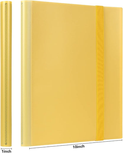 GEAoffice Card Binder, 9 Pockets Trading Card Album Folder, 360 Side Loading Pocket Binder for Sports&Game Cards, MTG and Other TCG, Yellow