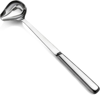 New Star Foodservice Hollow Handle Notched Serving Spoon, Stainless Steel, 1-oz Gravy Soup Ladle, 12.5-Inch, Silver