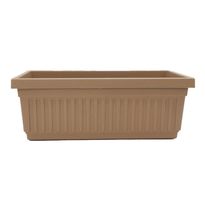 The HC Companies Venetian Window Planter Box w/Drain Plug - Long Planter Box for Windowsills, Balconies & More - Plastic Large Rectangular Planters for Herbs & Flowers (24" Sandstone, Pack of 1)