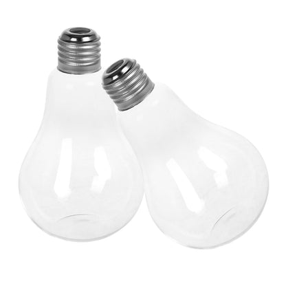 Toyvian 2pcs Hanging Light Bulb Glass Vases Set, Mini Bulb Containers for Hydroponic Flowers, Glass Terrarium Decor for Home, Living Room, Wedding Table