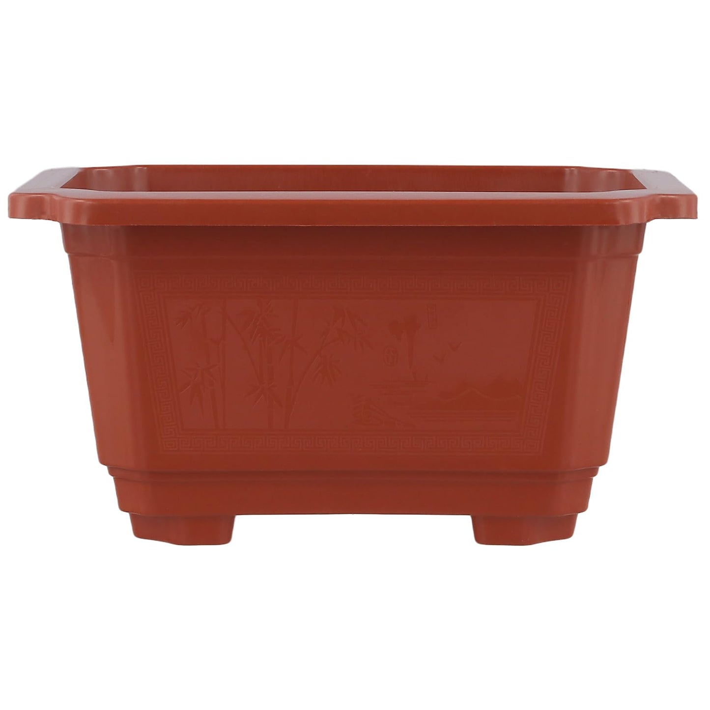 SINJEUN 20 Pack Plastic Bonsai Pots, Brick Red Rectangular Bonsai Tree Pots for Gardening Cultivation and Decoration