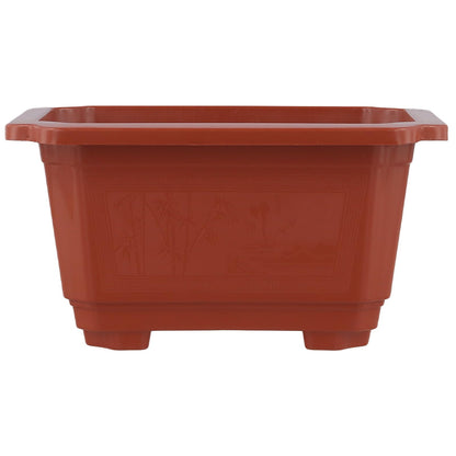 SINJEUN 20 Pack Plastic Bonsai Pots, Brick Red Rectangular Bonsai Tree Pots for Gardening Cultivation and Decoration