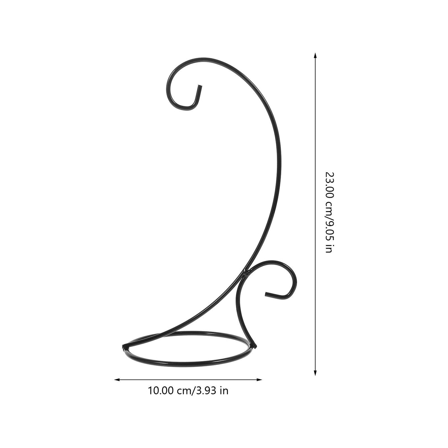 MAGICLULU 2pcs Hanging Terrarium Display Stand Air Planter Holder Iron Ornament Hanging Plant Bracket Black Semi-circle Hook for Indoor Outdoor Décor