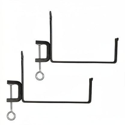 Oakestry Railing Clamp Window Flower Box Brackets Black Adjustable Balcony Planter Holder Steel No Drill Secure Mount Outdoor Indoor