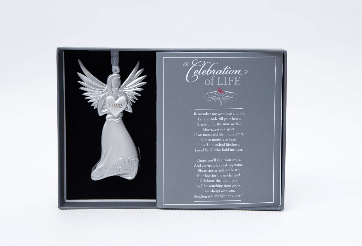Memorial/Remembrance Angel Ornament with Celebration of Life Poem-Sympathy Gift for Loss of Loved One/Memorial Ornament in Memory of Lost Loved Ones/Bereavement Gift for Loss of Mom/Dad/Sibling/Friend
