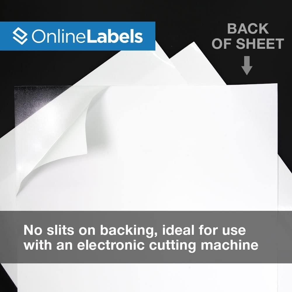8.5 x 11 Waterproof Crystal Clear Gloss Sticker Paper (Laser Printers Only) - 25 Sheets - Full Sheet Labels - OnlineLabels