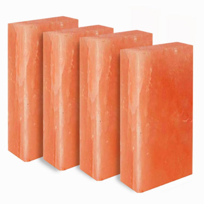 ZK Himalayan Salt Tiles 8x4x1 for Spa, Sauna- Pack of 4 Salt Bricks for Building Salt Wall, Natural Himalayan Pink Salt Block and Home Décor and Dye Project