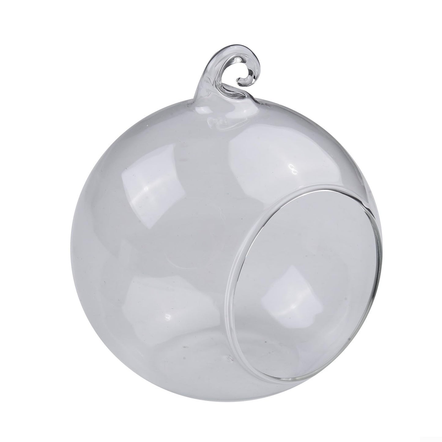 Startbuymore Hanging Glass Ball Vase Clear Borosilicate Terrarium Container with Flat Bottom for Succulent Plants Air Flowers Home Garden(10cm)