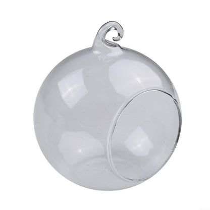 Startbuymore Hanging Glass Ball Vase Clear Borosilicate Terrarium Container with Flat Bottom for Succulent Plants Air Flowers Home Garden(10cm)