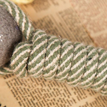 Dog Rope Chew Toy with Tennis Balls – Durable Dental Tug Toy for Puppies & Small to Large Dogs