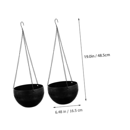 Homoyoyo Hanging Planters 2pcs Self Watering Green Pothos Plant Pot Plastic Chain for Indoor Plants Dec