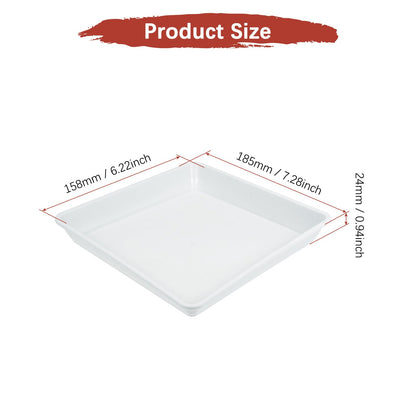 TIXIPEM 7IN Plant Pot Saucer [4PCS] - Square Flower Drip Tray Use for Indoor Outdoor Courtyard Garden Potted Water Drips and Soil - [White] Plastic Flower Pot Trays