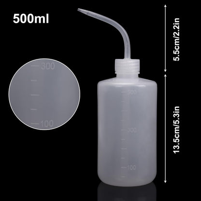DEPEPE 6pcs 500ml Plastic Safety Wash Bottles - Lab Squeeze LDPE Squirt Tattoo Bottle With Narrow Mouth and Scale Labels (17oz x 6)