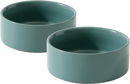 Havniva Cat Bowls Water Bowl Set of Two, 6.1” Ceramic Cat Food and Water Bowl Whisker Friendly Pet Food Bowls for Indoor Cats, Wide Cat Water Dish Prevent Whisker Fatigue Non Slip Cat Feeder