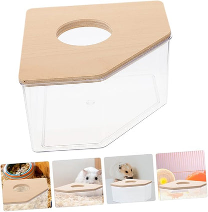 Large Triangle Hamster Bath Room Acrylic Pet Bathing Supplies Dust Bath Container for Chinchilla Guinea Pig