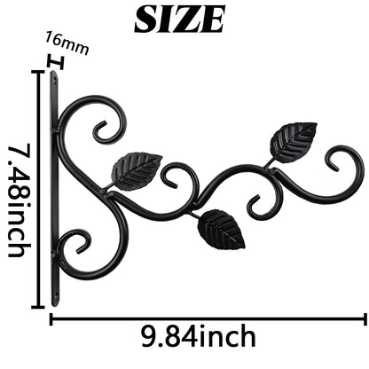 NSBELL Plants Hangers Outdoor Indoor Decor, Wall Hooks for Hanging Plant Bracket, Plant Hooks for Bird Feeder, Wind Chime, Lights, Lanterns (Black-2PCS)
