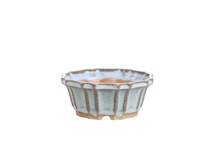 Willow Bonsai Ceramics Flower Design Bonsai Pot 4.5 Inch – Elegant Ceramic Bonsai & Succulent Pot, High‑Fired Frost‑Proof Stoneware with Drainage+Wiring Holes, Handmade USA (Glacier, 4.5inch)