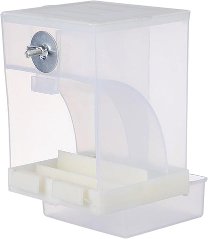 HANABASS Automatic Hanging Bird Feeder with Anti-Spill Feeding Tray Acrylic Seed Feeder for Outdoor Garden Birds and Parrots
