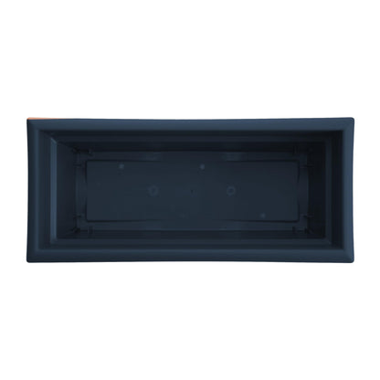 Bloem Veranda 26" Plastic Rectangular Deck Box Planter - UV-Resistant, Indoor/Outdoor, Navy, 2-Pack