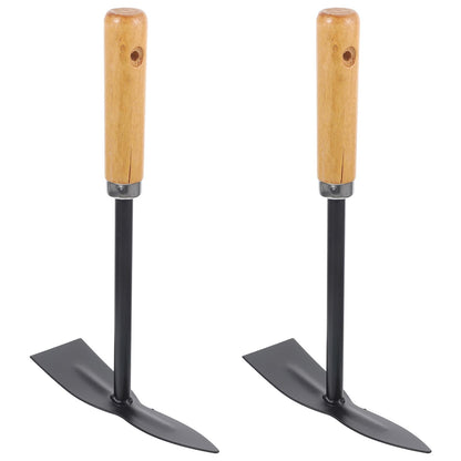 BEBEMOKO 2pcs Small Garden Shovel Hand Trowel for Gardening with Wooden Handle Portable Mini Shovel for Planting and Digging Soil in Garden and Flower Pots