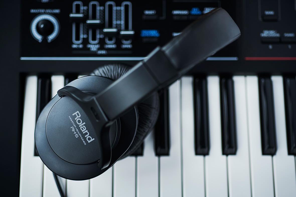 Roland RH-5 | Over-Ear, Closed-Back Monitor Headphones Performance | for Everyday Music Making & Audio Playback | Balanced Tone | Comfortable & Lightweight | Conversion Plug Included