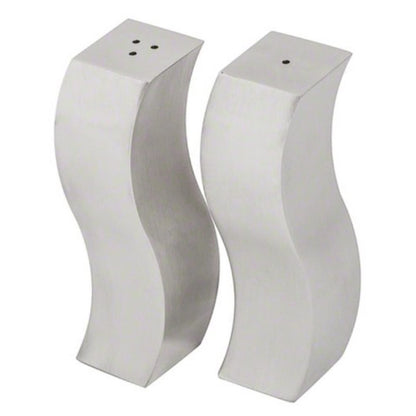 American Metalcraft DXP4 4 oz Wavy Salt and Pepper Shakers Silver, 1" Sq. x 4" H