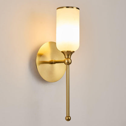 Fanyank Vintage Alabaster Wall Sconce, 15.4inch Natural Marble Lampshade Wall Sconce, Hardwired Sconce LED Modern Wall Lamp for Bedroom, Stairs, Living Room, Bedside, Hallway Gold