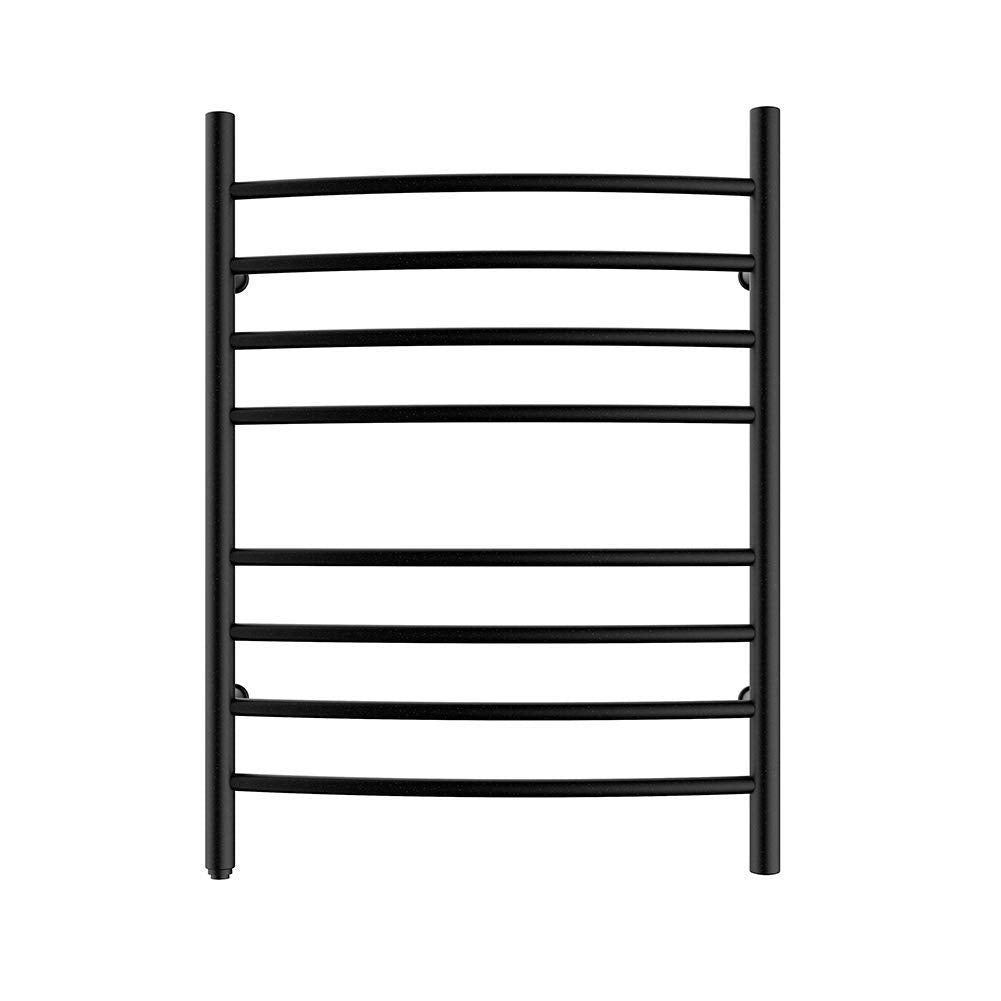 HEATGENE Towel Warmer 8 Bar Plug-in Curved Bath Towel Heater Towel Warmer for Bathroom Plug-in Drying Rack Brushed