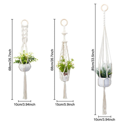 FREEBLOSS 3 Sets Macrame Plant Hanger Kit Macrame Wall Hanging Kit Macrame Plant Hangers Indoor Hanging Planter Basket Macrame Kit for Beginners with Video Tutorial