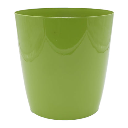 The HC Companies Aria Round Self-Watering Pot - Lightweight Plastic Planter for Herbs & More - Durable Plant Pots for Indoor Plants & Outdoor Plants (6" Glossy Avocado, Pack of 1)