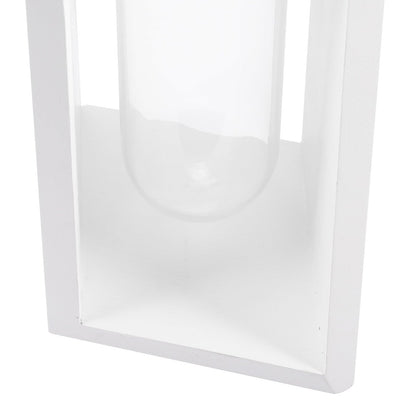 TOPPERFUN Test Tube Glass Planter with White Wood Rack, Small Hydroponic Vase for Indoor Plant Propagation and Home Décor, Creative Terrarium Tube for Succulents and Greenery