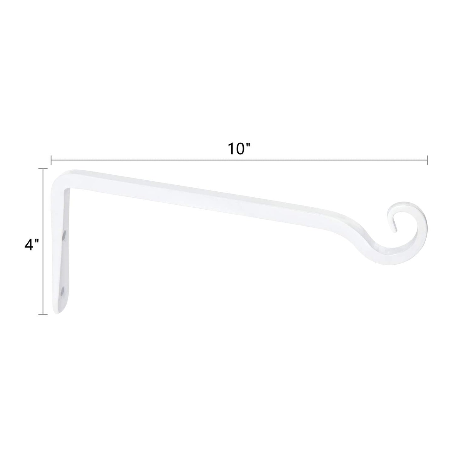 Mkono Plant Hangers Indoor, 10 Inch Metal Plant Bracket, Decorative Wall Hooks for Hanging Plants, Bird Feeder, Flower Basket, Wind Chimes, Home Outdoor Decor, 2 Pack White