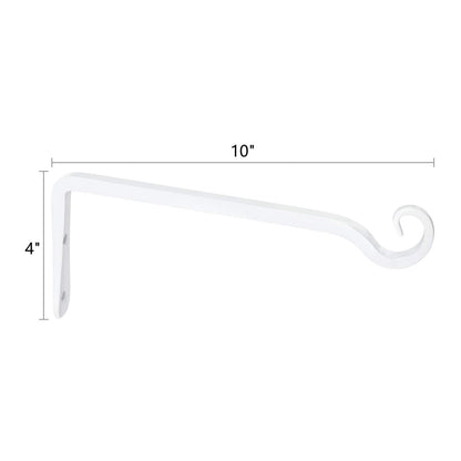 Mkono Plant Hangers Indoor, 10 Inch Metal Plant Bracket, Decorative Wall Hooks for Hanging Plants, Bird Feeder, Flower Basket, Wind Chimes, Home Outdoor Decor, 2 Pack White