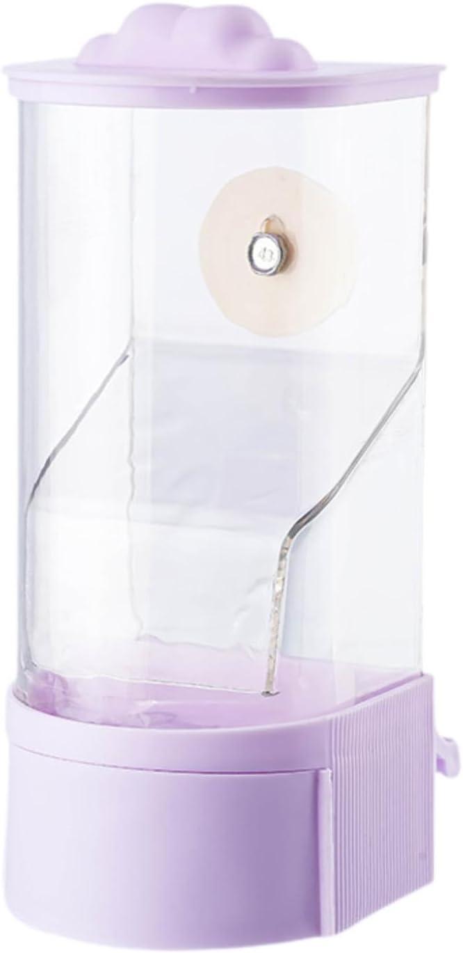 No Mess Bird Feeder,Cage Accessories,Automatic Parrot Feeder Food Container for Cockatiel Parakeet Lovebirds Budgerigar Finch, Purple