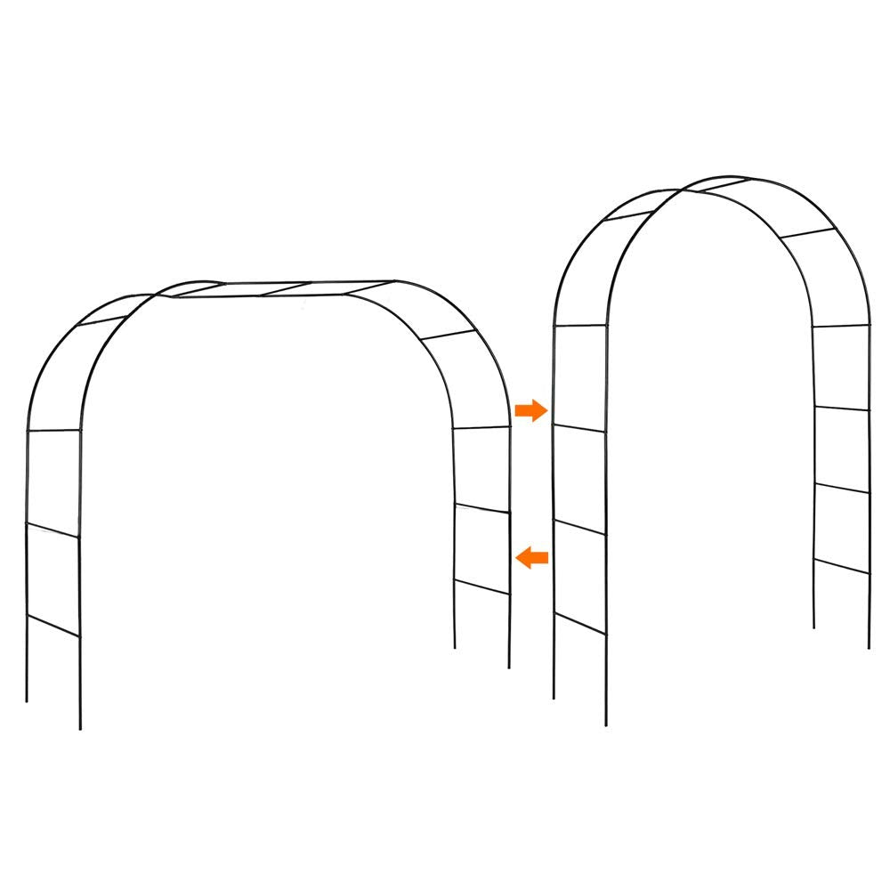 Mr.Ton Garden Arch Trellis for Climbing Plants Outdoor, Metal 7.8ft Arch Archway, Raised Garden Bed Arches, Wedding Arch, Green