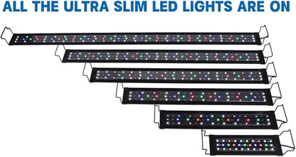 WaterRebirth Wireless Remote Full Spectrum Aquarium LED Light Strip - Ultra-Thin Design with Timer & RGB Modes for Fish Tank Plants(36-42“)