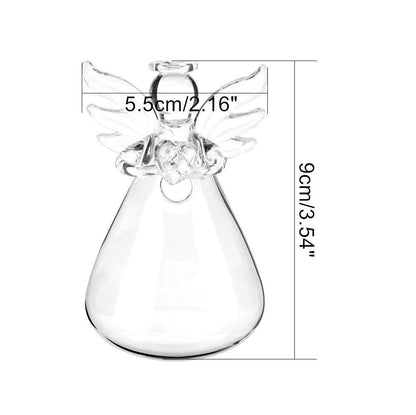 Sziqiqi Clear Glass Guardian Angel Vases Bulk for Hanging Vases for Buds Cuttings Greenery Hydroponic Plant Containers Room Ornaments Bautizo Decorations 3.5inch/12Pcs