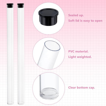 WEBEEDY 15 PCS Incense Storage Tubes with Black Lid Clear Acrylic Tube for Incense Sticks Storage Holder for Meditation Yoga Relaxation Prayer Party Decoration,9.13x0.59 Inch(No Incenses Stick)