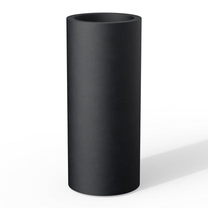 Kante 18.9 Inch Tall Cylindrical Planter, Large Round Plant Pots with Drainage Hole, Made with Concrete, Suitable for Indoor Outdoor Plants, Home Decor, Black