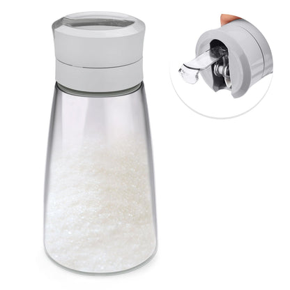 Sekonow 1Pack Glass Sugar Dispenser with Auto Flip Pour Spout, Weighted Pourer Sugar Container, 14.2oz Sugar Bowl Shaker Jar Salt Dish Holder Coffee Bar Accessories
