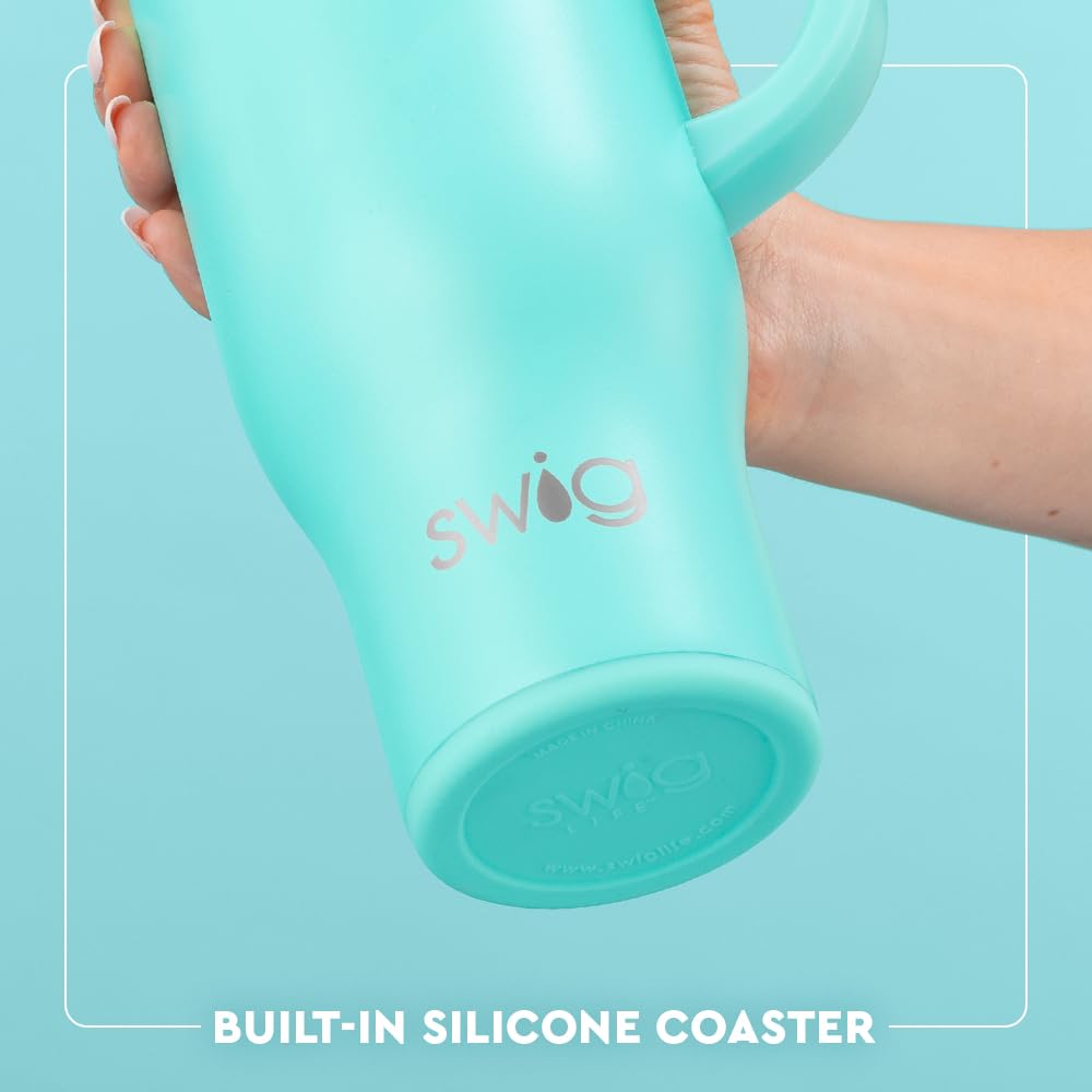 Swig Life 30oz Mega Mug, 30oz Tumbler with Handle and Straw, Large Insulated Tumblers, Cup Holder Friendly Travel Mug, Stainless Steel 30 oz Tumbler, Reusable Insulated Water Bottle (Holy Cow)
