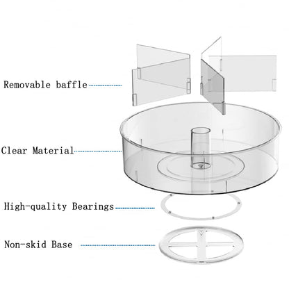 Lazy Susan Turntable Spice Rack Organizer, Food Storage Container Rotating Condiments Spinning Organizer for Kitchen Cabinets Pantry Refrigerator Countertops,Set of 2