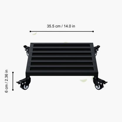 Zhongma 2 Pack 14" x14"x 3.5"H Square Plant Caddy with Wheels, Fully Assembled, Heavy Duty Construction, 300 Lbs Capacity, Load-Bearing Wheels with Brakes, No Installation Required